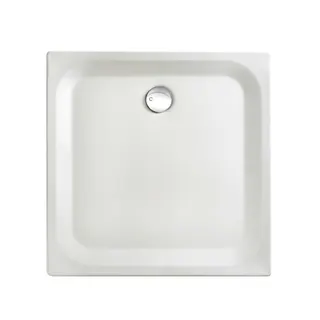 SCALIDO-Stahl-Duschwanne superflach mit Antirutsch_Sense Waschtisch 1000x1000x25mm weiß – Bild 2