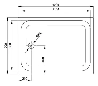 SCALIDO-Stahl-Duschwanne superflach mit Antirutsch_Sense m Waschtisch 1200x900x35mm weiß – Bild 3