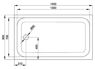 SCALIDO-Stahl-Duschwanne superflach mit Antirutsch_Sense m Waschtisch 1400x800x35mm weiß – Bild 3