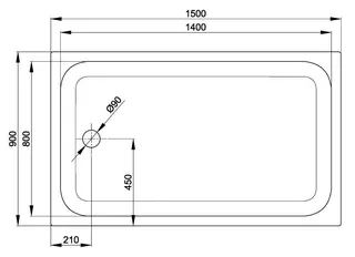 SCALIDO-Stahl-Duschwanne superflach mit Antirutsch_Sense m Waschtisch 1500x900x35mm weiß – Bild 3