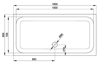 SCALIDO-Stahl-Duschwanne superflach mit Antirutsch_Sense m Waschtisch 1600x800x35mm weiß – Bild 2