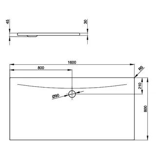 SCALIDO-Stahl-Duschfläche bodeneben mit Antirutsch_Sense 1600x800x30mm weiß – Bild 2