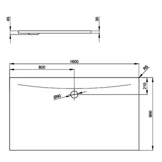SCALIDO-Stahl-Duschfläche bodeneben mit Antirutsch_Sense 1600x900x30mm weiß – Bild 2