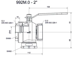 comfort-Heizungsfilterkugelhahn DN 50 (2") IG mit Magnet und Hebelgriff Ms/vc – Bild 2