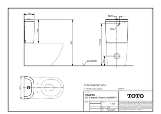 TOTO NC Keramik-Spülkasten weiß, 3 / 6 Liter – Bild 3