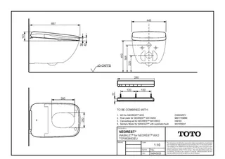 TOTO WASHLET für NEOREST WX2 weiß, Fernbedienung, EWATER+, ACTILIGHT – Bild 3