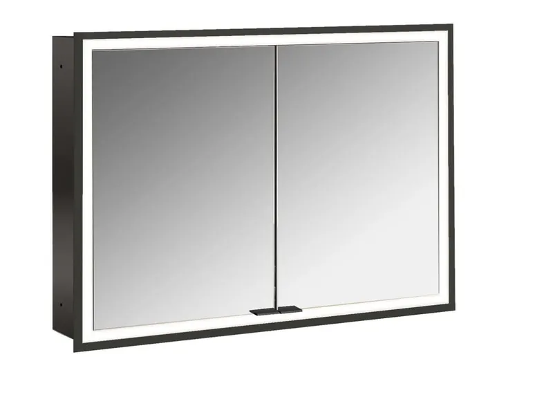 Emco Lichtspiegelschrank prime 13393 Unterputz, 2trg. 1000 mm schw