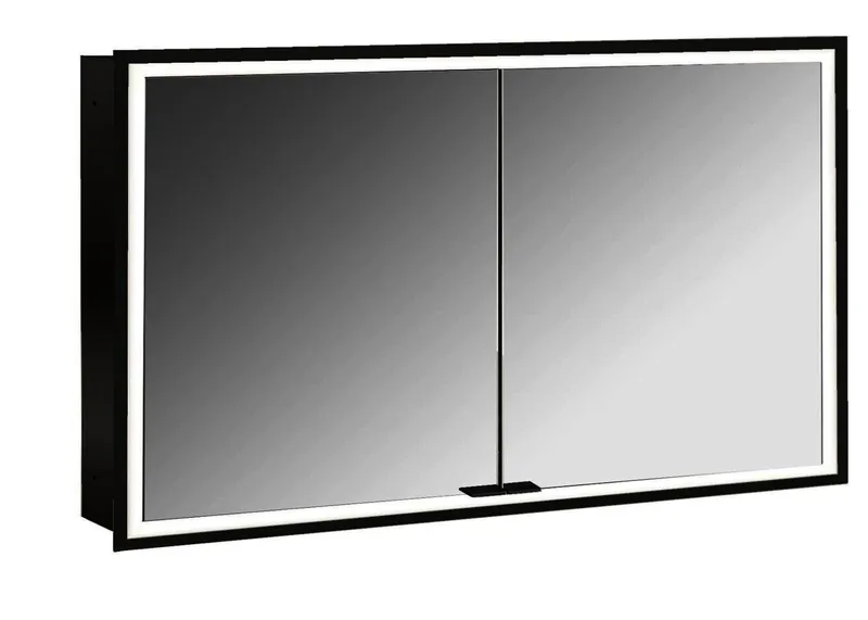 Emco Lichtspiegelschrank prime 13394 Unterputz, 2trg. 1200 mm schw