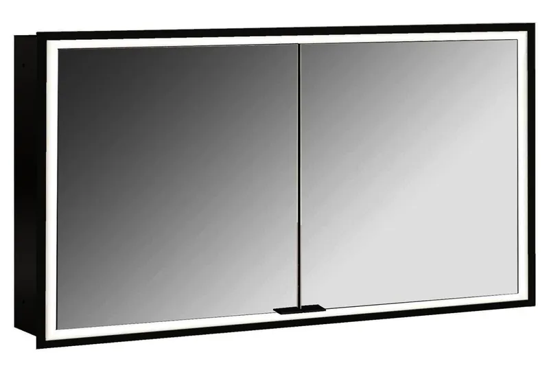 Emco Lichtspiegelschrank prime 13395 Unterputz, 2trg. 1300 mm schw
