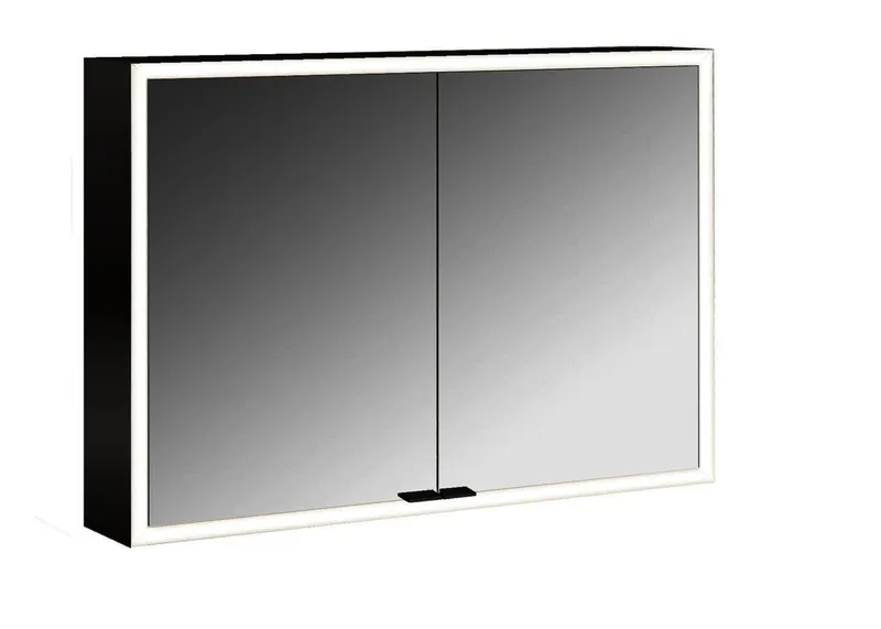 Emco Lichtspiegelschrank prime 13383 Aufputz, 2trg. 1000 mm schw