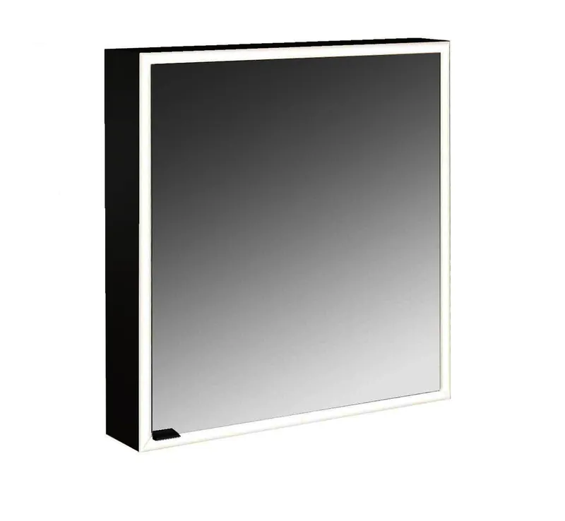 LED-SPS, schw, AP, 1-türig, 600mm, TA rechts design4YOU 2.0, uml. Bel.,RW SP,Lichtp.