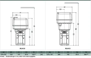 Resideo Stellantrieb ML6420, 20mm Hub 600N, 24VAC, 3-Pkt, 30s, mit Handv. – Bild 5