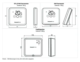 Resideo Temperaturwähler m. Fühler DTS4R drahtlos, weiss – Bild 4