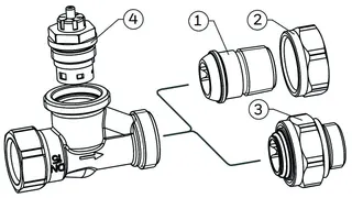 Resideo Thermostatventilkörper SX Messing vernickelt, Axial, 1/2'' – Bild 5