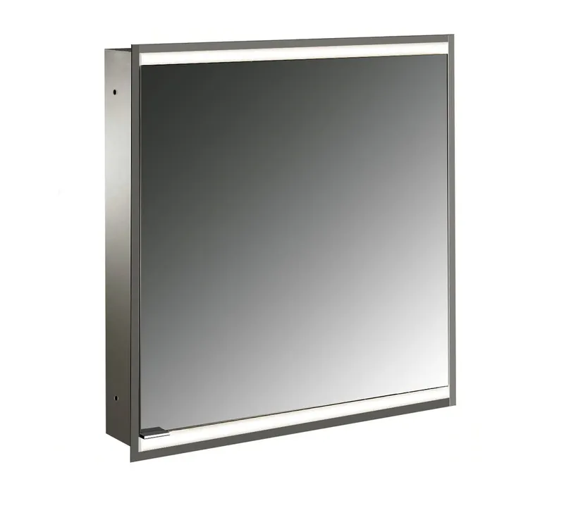 Emco Lichtspiegelschrank prime 2 05032 Unterputz, Anschlag rechts 600 mm alu.