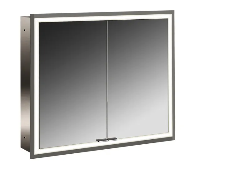 Emco Lichtspiegelschrank prime 05072 Unterputz, 2trg. 800 mm alu.