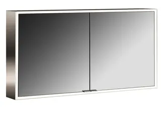 Emco Lichtspiegelschrank prime 06185 Aufputz, 2trg. 1300 mm alu.