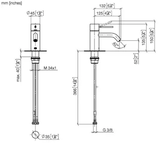 Dornbracht META SLIM Waschtisch-Einhandbatterie ohne Ablaufgarnitur META 33526662 Chrom – Bild 3