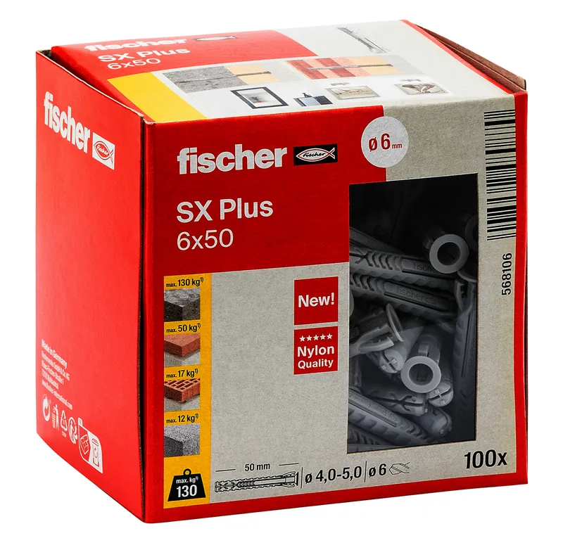 Dübel SX Plus 6x50 Paket mit 100 Stück