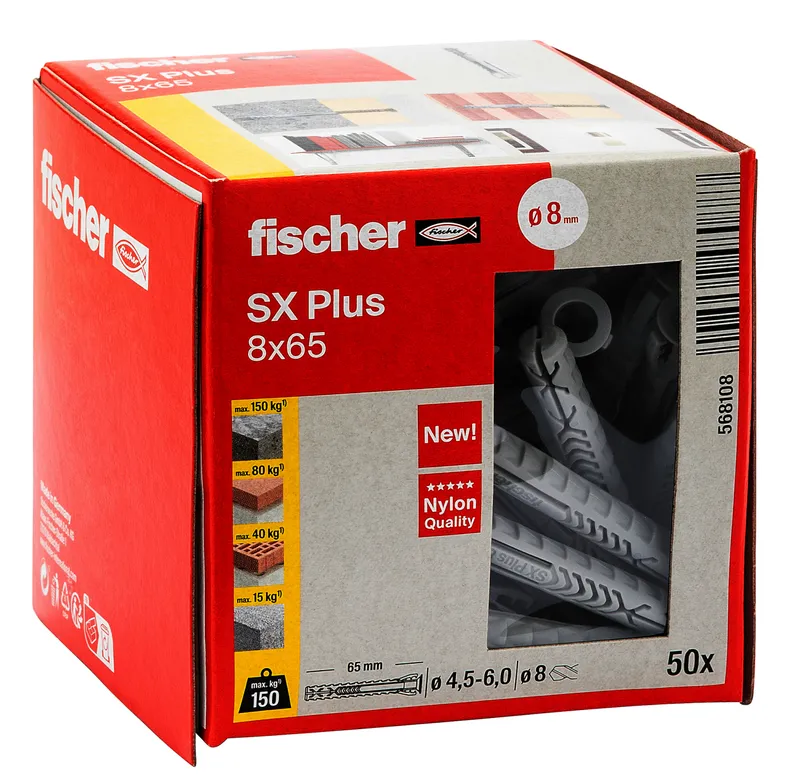 Dübel SX Plus 8x65 Paket mit 50 Stück