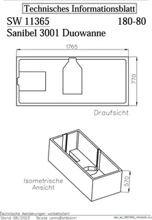 sanibel-Wannenträger für sanibel 3001- Acryl-Badewanne Duo DU-A23 1800x800mm – Bild 2
