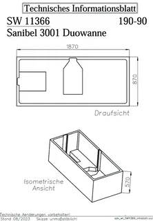 sanibel-Wannenträger für sanibel 3001- Acryl-Badewanne Duo DU-A23 1900x900mm – Bild 2