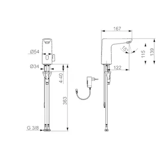 Waschtisch-Batt., 230/9 V, Bluetooth HANSAELECTRA 9110 chr – Bild 3