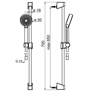 Wandst.garnitur HANSABASICJET ECO 4478 1-strahlig chr – Bild 2