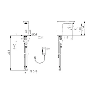 Waschtisch-Batt., 230/9 V, Bluetooth HANSAELECTRA 9220 Matt-Schwarz – Bild 3