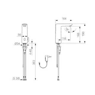 Waschtisch-Batt., 230/9 V, Bluetooth HANSAELECTRA 9300 chr – Bild 2
