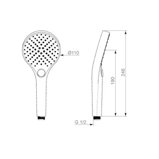 Handbrause, d 110 mm HANSAVIVA 4433 Matt-Schwarz – Bild 4