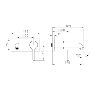 FM-Set f. Waschtisch-Batt. HANSAVANTIS Style 5480 Matt-Schwarz – Bild 3