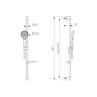 Wandstangengarnitur HANSAVIVA 4415 chr 9 l/min – Bild 2