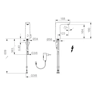 Waschtisch-Batt., ND, 230/9 V, Bluetooth HANSAELECTRA 9363 chr – Bild 3