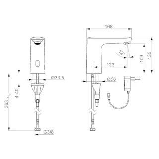 Waschtisch-Batt., 230/9 V, Bluetooth HANSAELECTRA 9251 chr – Bild 2