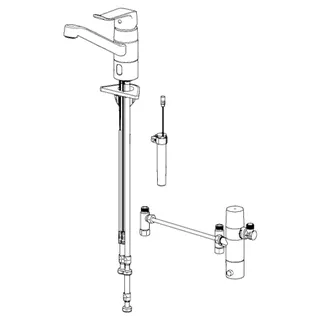 EHM Küchenarm. HANSACARE 4613 3 V, Bluetooth Ausld. 214 mm chr – Bild 2