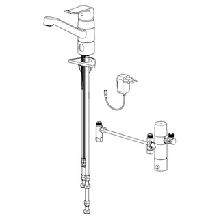 EHM Küchenarm. HANSACARE 4613 230/9 V, Bluetooth Ausld. 214 mm chr – Bild 3