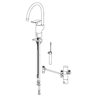 EHM Küchenarm. HANSACARE 4614 3 V, Bluetooth Ausld. 178 mm chr – Bild 3