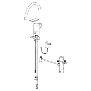 EHM Küchenarm. HANSACARE 4614 230/9 V, Bluetooth Ausld. 178 mm chr – Bild 3