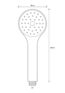 sanibel 1001-Handbrause A24 1S ein- strahlig D 90mm verchromt – Bild 2