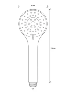 sanibel 1001-Handbrause A24 3S drei- strahlig D 90mm verchromt – Bild 2