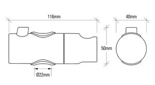 sanibel 1001-Tastgleiter für Wandstangen A24 600/900/1002mm verchromt – Bild 2