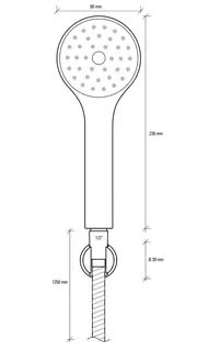 sanibel 1001-Wannen-Brauseset A24 mit Handbr 1S 90mm Schlauch 1250mm Halter vc – Bild 2
