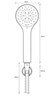 sanibel 1001-Wannen-Brauseset A24 mit Handbr 3S 90mm Schlauch 1250mm Halter vc – Bild 2
