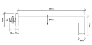 sanibel 1001-Sportbrause A24 1S ein- strahlig DN15 (1/2")x330mm verchromt – Bild 3