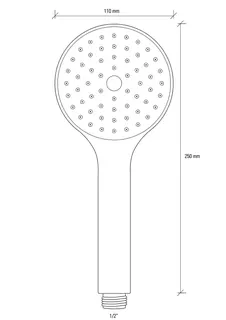 sanibel 1001-Handbrause A24 1S ein- strahlig D 110mm verchromt – Bild 3