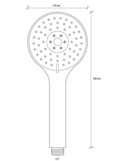 sanibel 1001-Handbrause A24 3S drei- strahlig D 110 mm verchromt – Bild 3