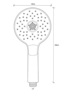 sanibel 1001-Handbrause A24 3S drei- strahlig D 120 mm verchromt – Bild 5