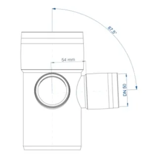 PO Eckdoppelabzweig POLO-KAL XS DN 90/50/50/87Grad – Bild 4