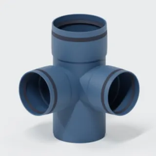 PO Eckdoppelabzweig POLO-KAL XS DN 110/90/90/87Grad